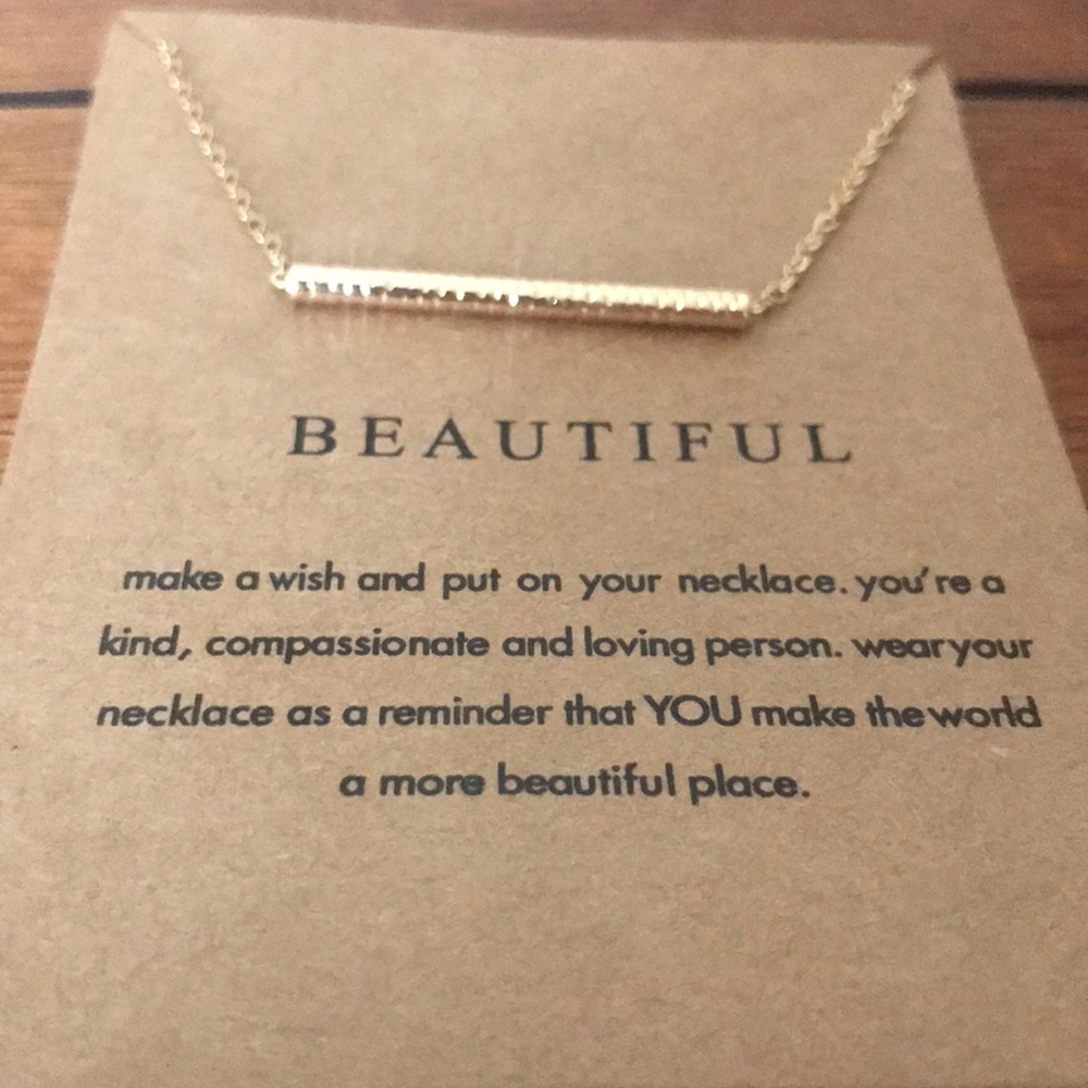 Beautiful Bar Gold Plated Necklace